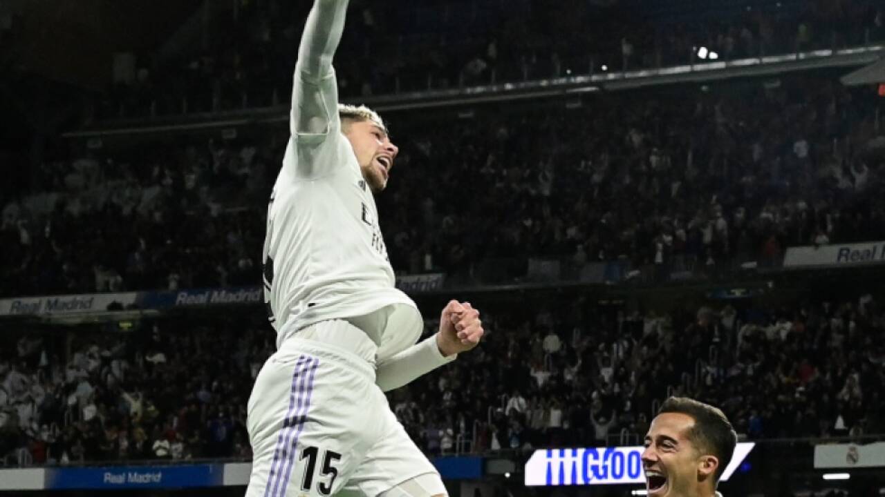 Valverde freut sich über Reals Sieg und seinen Treffer Valverde freut sich über Reals Sieg und seinen Treffer