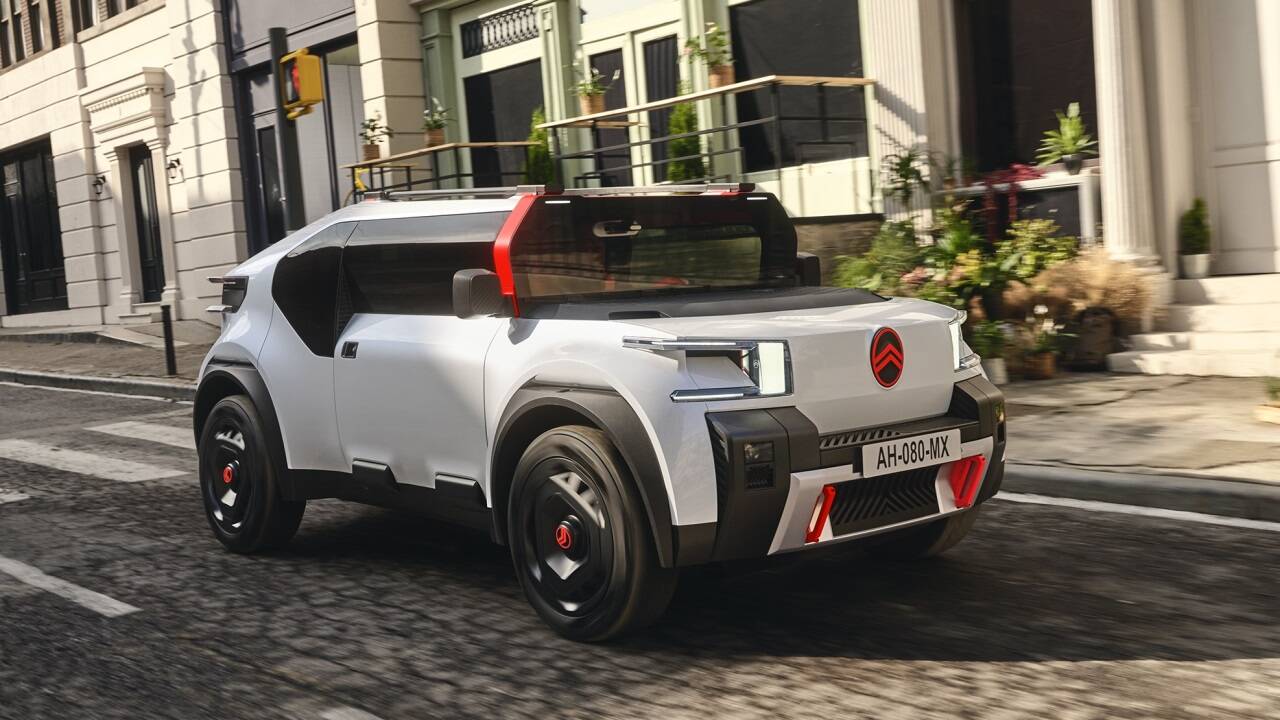 Der Citroën Oli erinnert optisch an einen Hummer.  Der Citroën Oli erinnert optisch an einen Hummer.