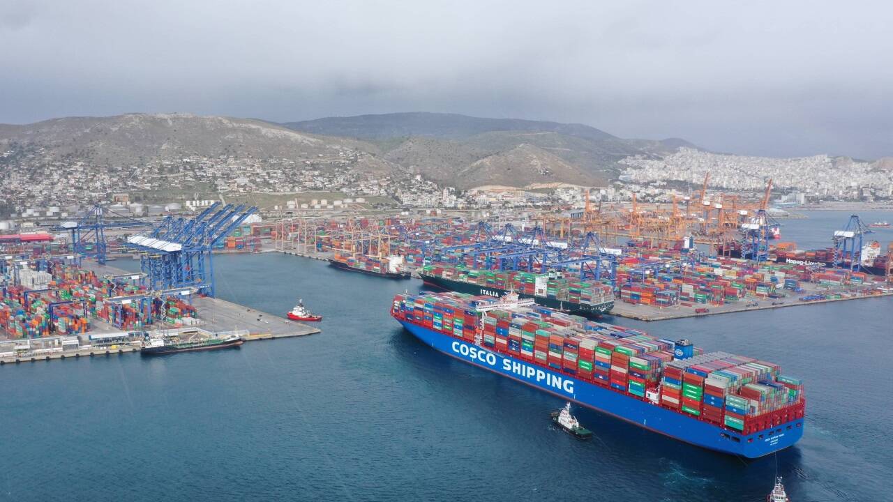 Der Hafen von Piräus in Griechenland Der Hafen von Piräus in Griechenland