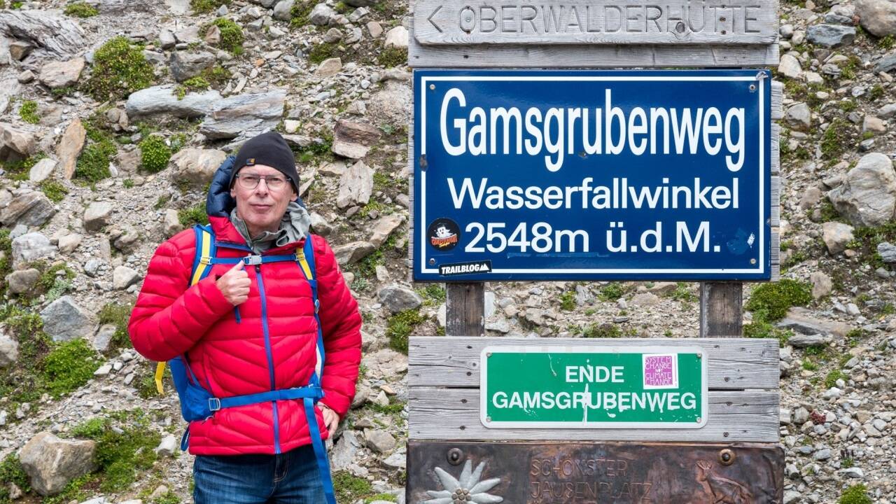 Der Autor am Rand der Pasterze am Großglockner. 