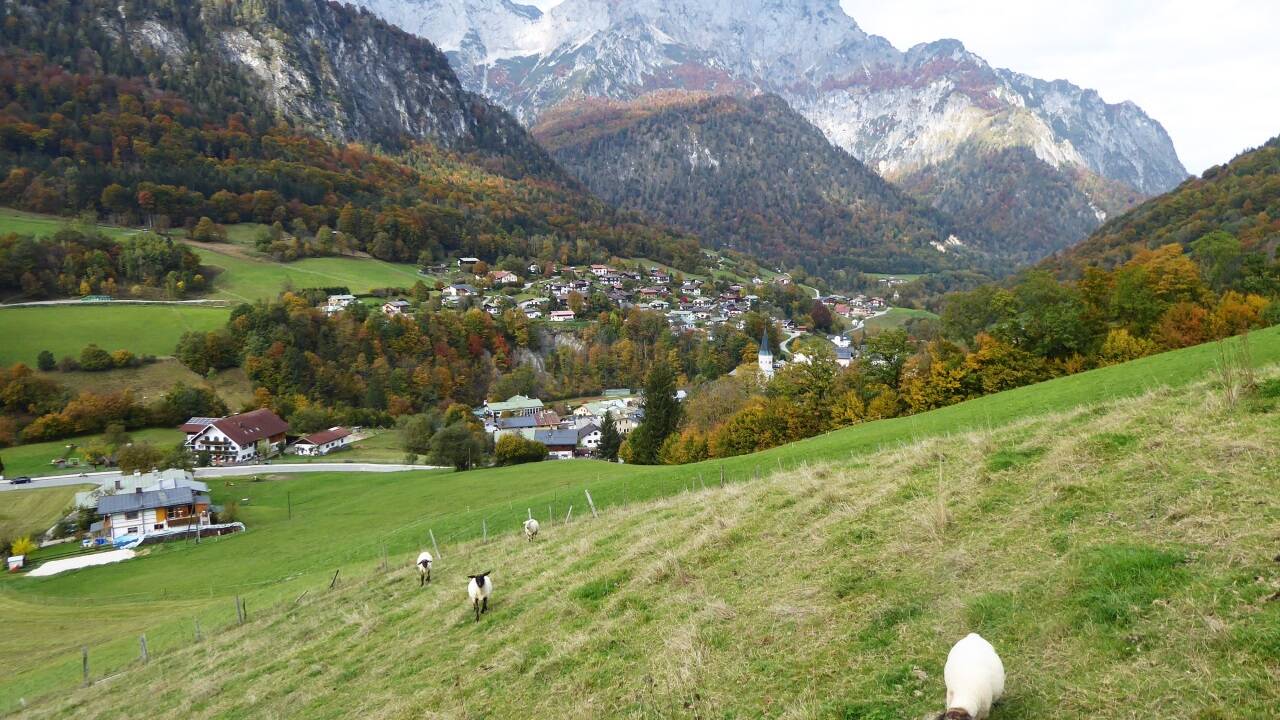 Interessierte Zuschauer am Abstieg nach Marktschellenberg.  