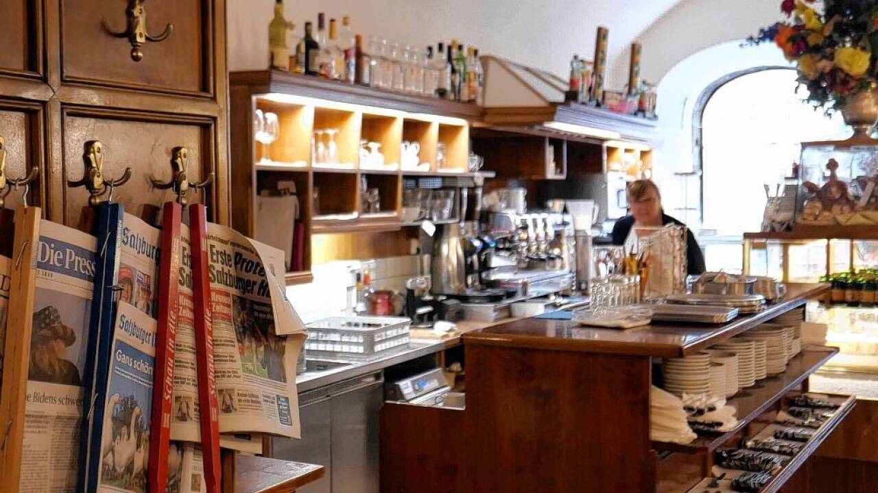 Blick ins Café Getreidegasse.  