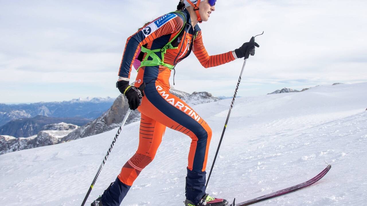 Johanna Hiemer bei dem, was sie am liebsten tut: Skibergsteigen. 