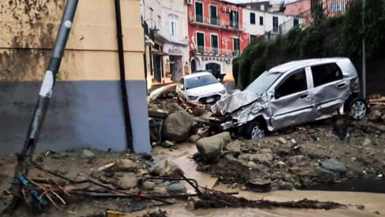 Verwüstung nach dem Erdrutsch in Ischia. 