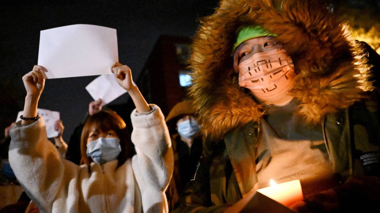 Offener Protest, hier am Montag in Peking. 