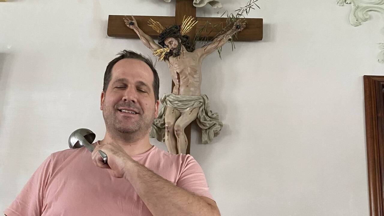 Manuel Salzlechner, sein Schöpfer – und sein Schöpfer. 