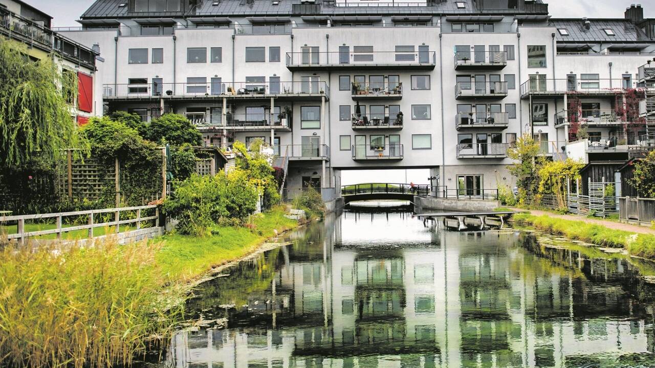 Malmö, Westhafen: Das gesamte Viertel ist klimaneutral mit 100 Prozent Wind- und Sonnenstrom sowie selbst erzeugtem Biogas.  