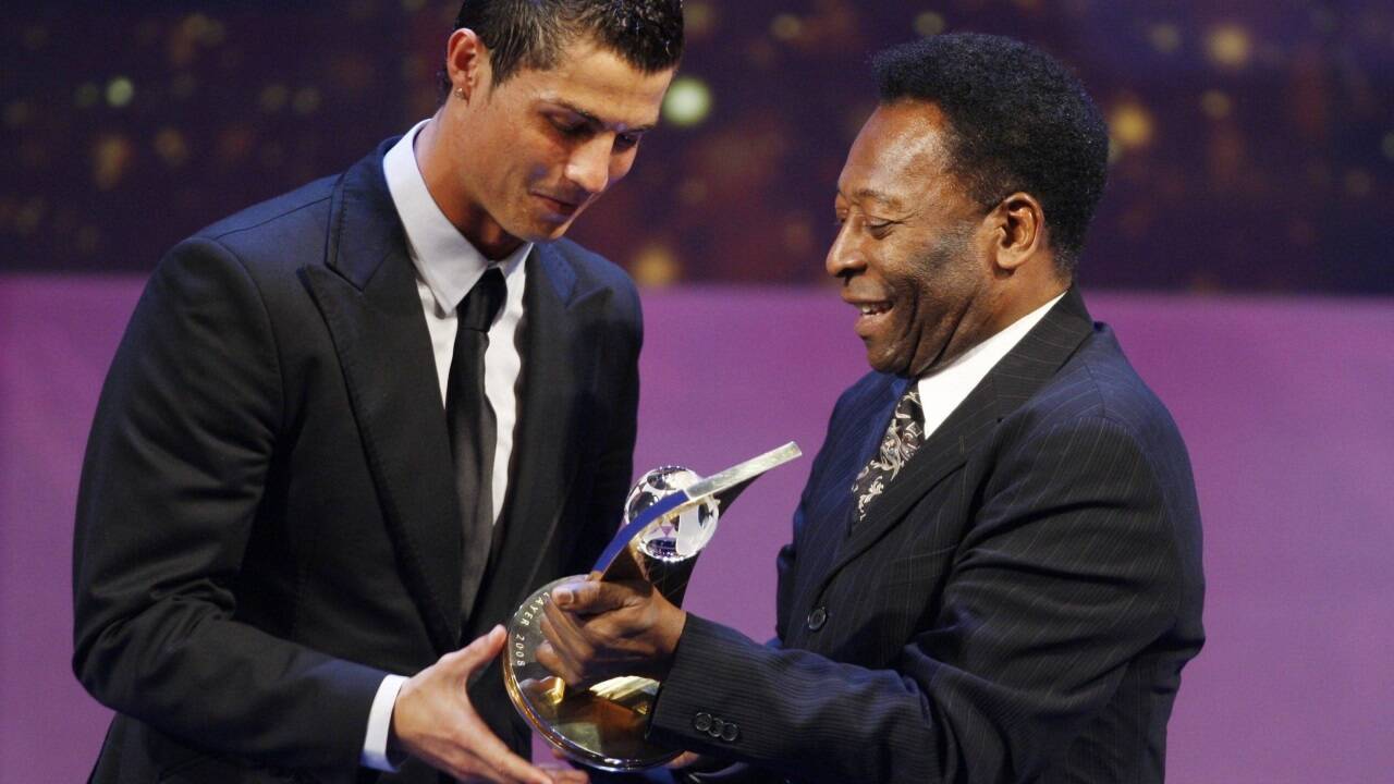 Pelé mit Cristiano Ronaldo. 