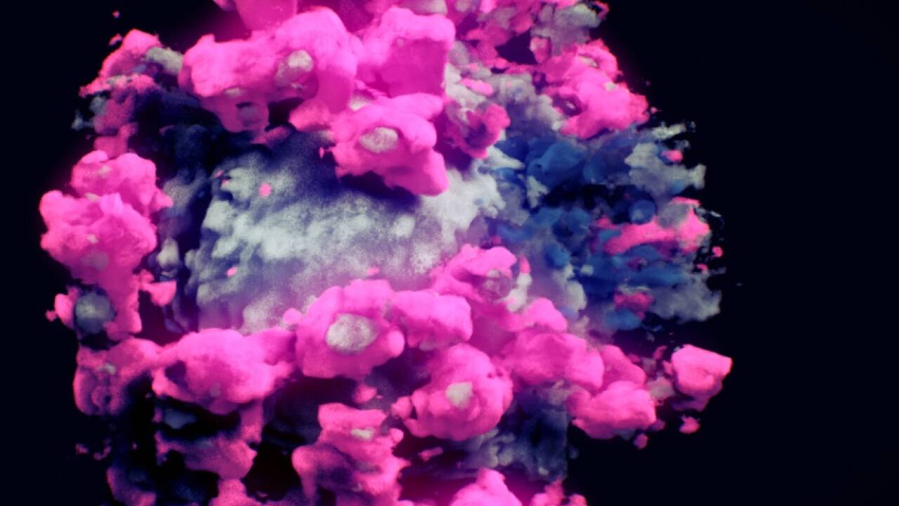So sieht das Coronavirus aus – hier dargestellt in Form einer 3D-Abbildung 'echter' SARS-CoV-2-Viren aus schockgefrorenen Proben.  