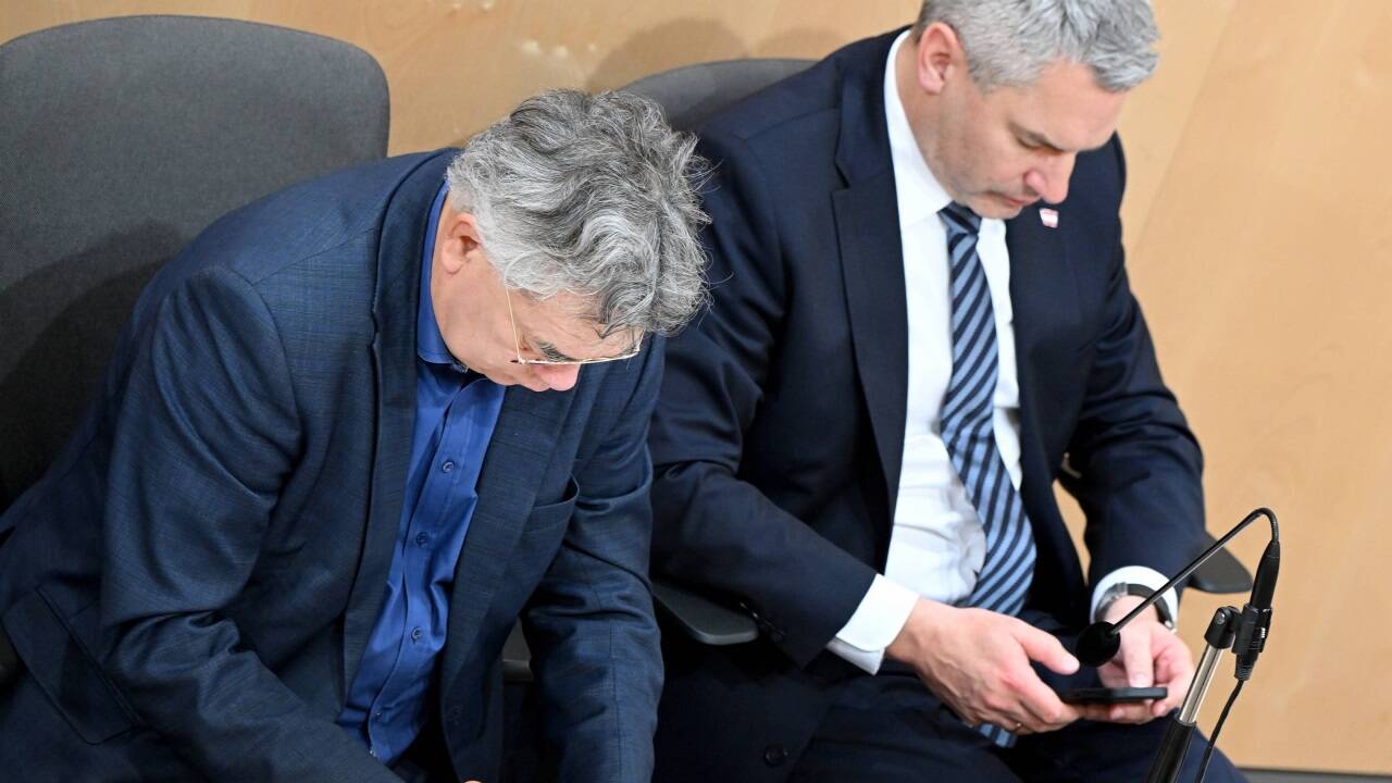 Regieren sie miteinander – oder aneinander vorbei? Werner Kogler und Karl Nehammer auf der Regierungsbank.  