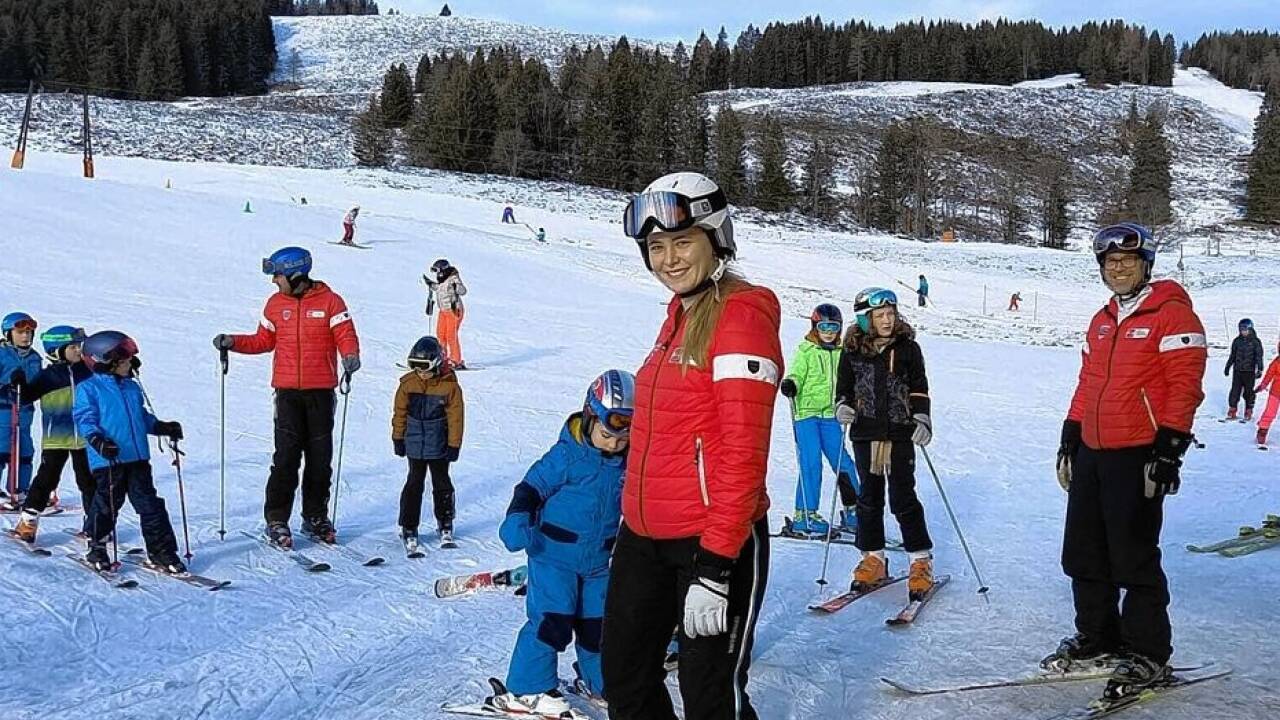 Auf der Postalm war mangels ausreichender Beschneiung nur ein eingeschränkter Skischulbetrieb möglich.  