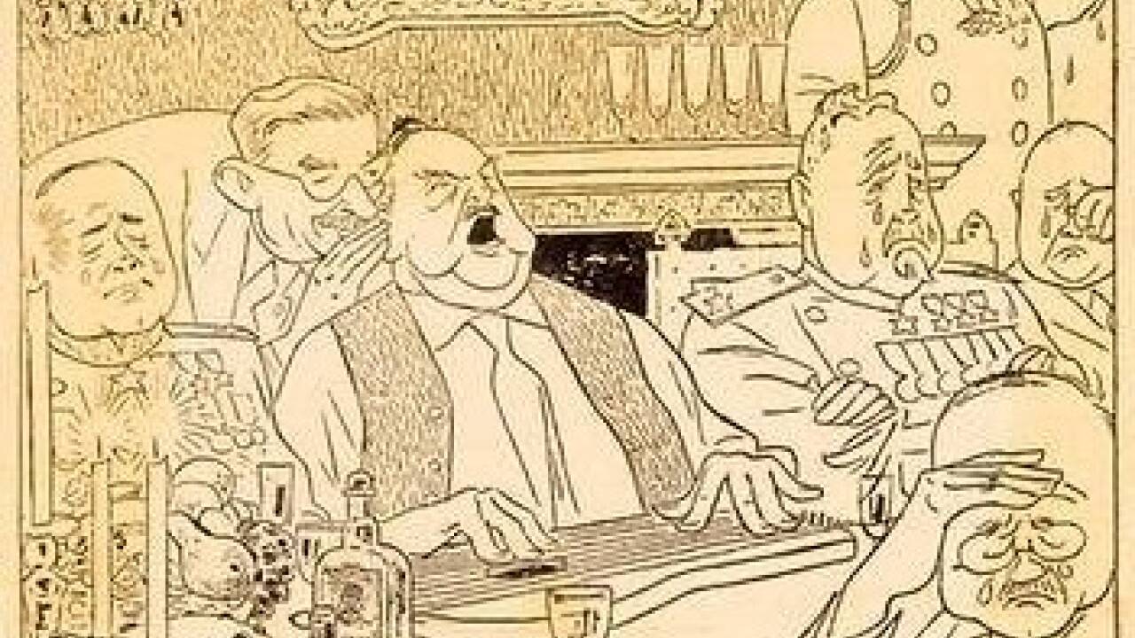  Julius Raab und Leopold Figl verhandeln den Staatsvertrag.  