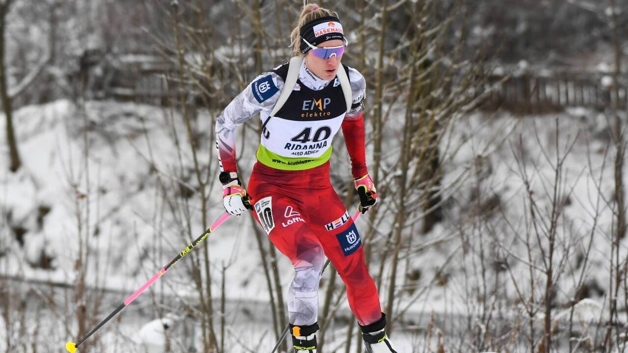 Katharina Komatz läuft diesmal ohne Gewehr.  