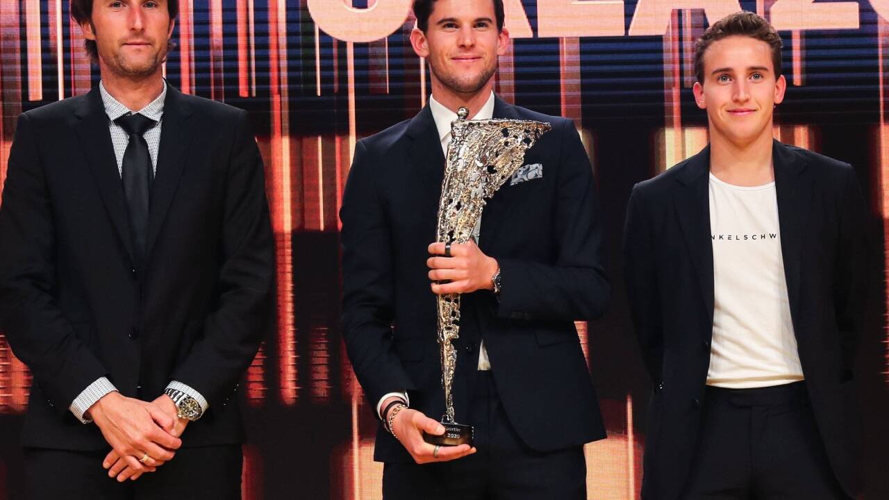Dominic Thiem mit Trainer-Vater Wolfgang und Manager-Bruder Moritz.  Dominic Thiem mit Trainer-Vater Wolfgang und Manager-Bruder Moritz.