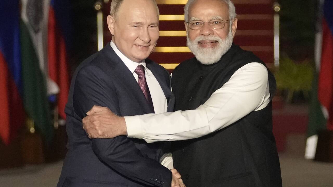 Russlands Präsident Wladimir Putin und Indiens Premier Narendra Modi. 