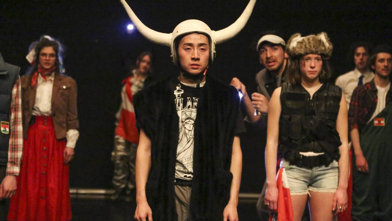 Aus einer Probe von „Am Königsweg“ im Theater im KunstQuartier.  Aus einer Probe von „Am Königsweg“ im Theater im KunstQuartier.