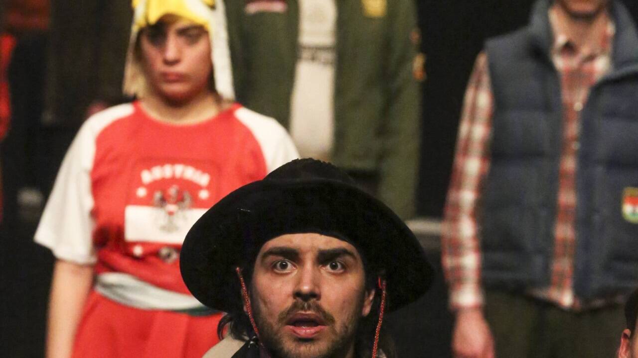 Aus einer Probe von „Am Königsweg“ im Theater im KunstQuartier.  Aus einer Probe von „Am Königsweg“ im Theater im KunstQuartier.