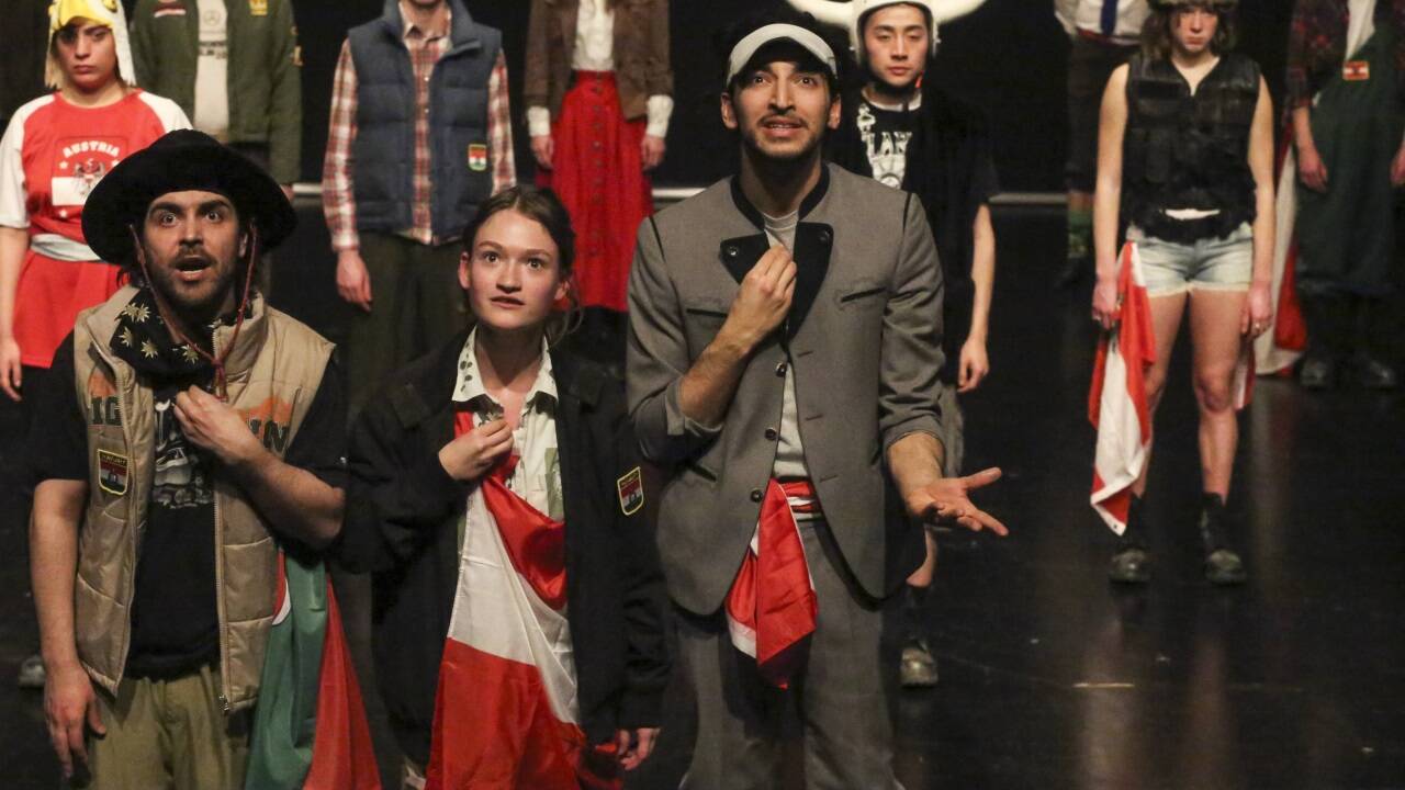 Aus einer Probe von „Am Königsweg“ im Theater im KunstQuartier.  Aus einer Probe von „Am Königsweg“ im Theater im KunstQuartier.