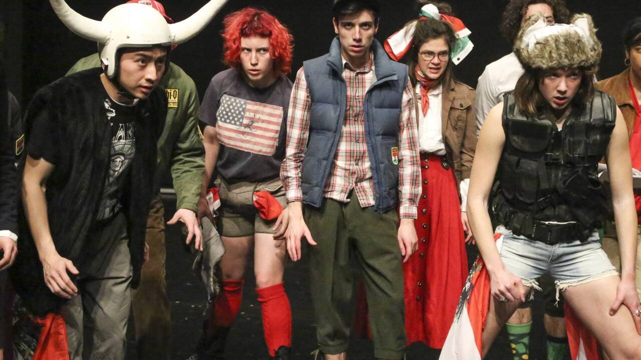 Aus einer Probe von „Am Königsweg“ im Theater im KunstQuartier.  Aus einer Probe von „Am Königsweg“ im Theater im KunstQuartier.