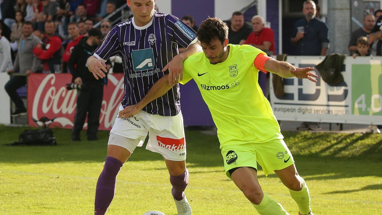 Austria Salzburg (links Gavrilo Fonjga) und Bischofshofen (Elias Kircher) sind die großen Gejagten.  