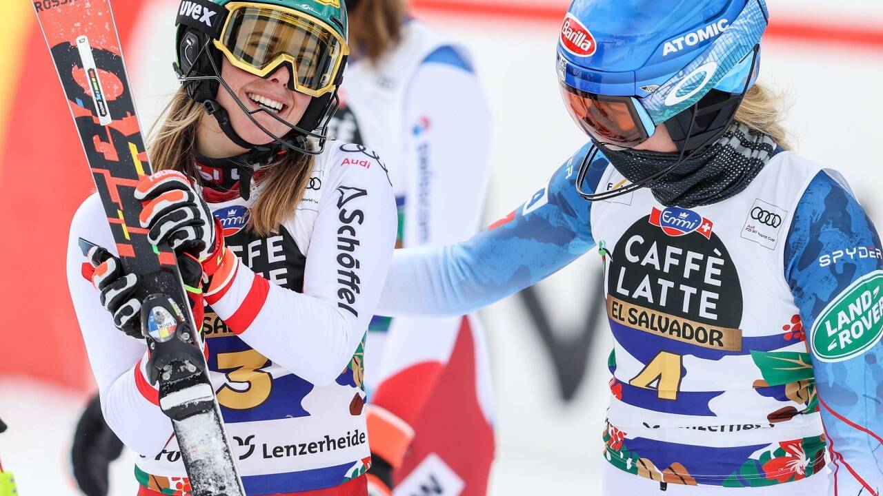 Als Katharina Liensberger und Mikaela Shiffrin auf Augenhöhe waren. 