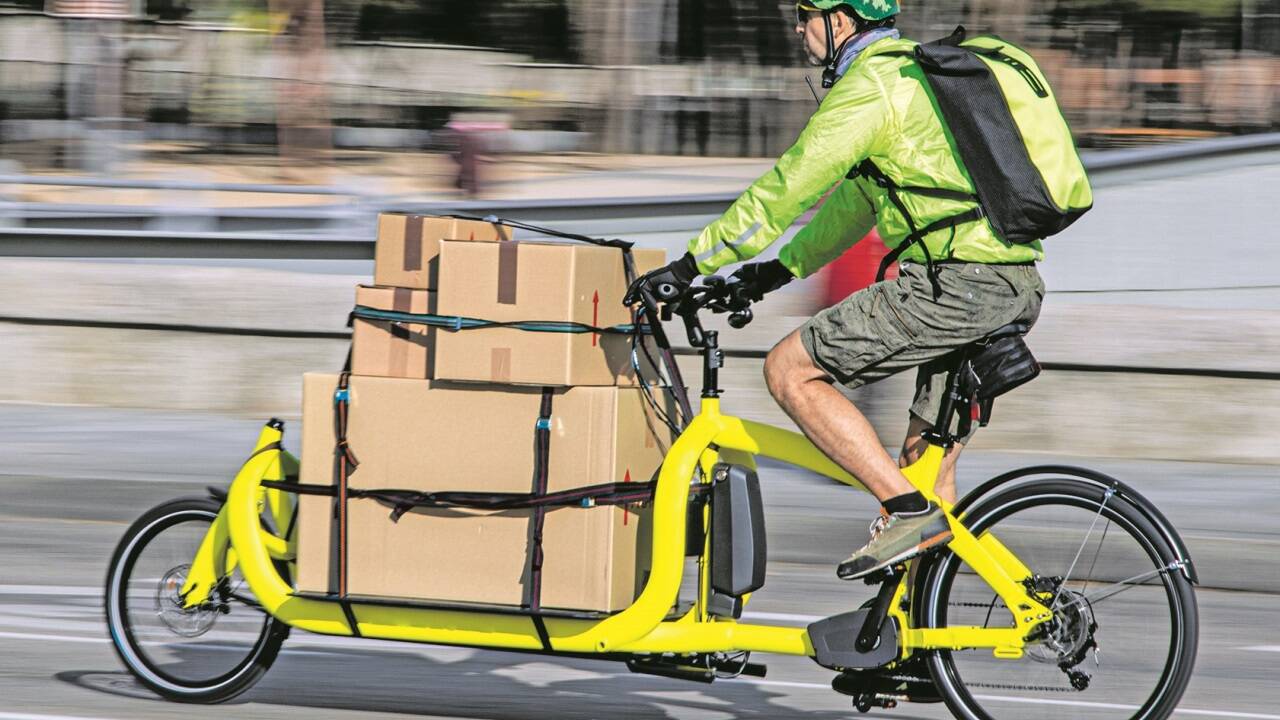 Eine Zukunftsalternative für den städtischen Zustellverkehr: Mit Lastenrädern kann über eine Tonne transportiert werden.  