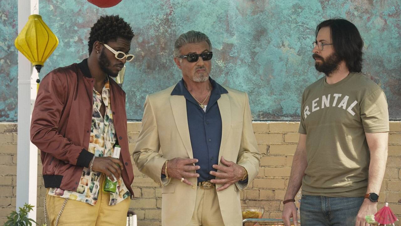 Tyson (Jay Will), Dwight Manfredi (Sylvester Stallone) und Bodhi (Martin Starr). 