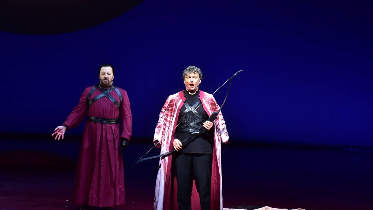 Christian Gerhaher als Wolfram von Eschenbach, Jonas Kaufmann als Tannhäuser 