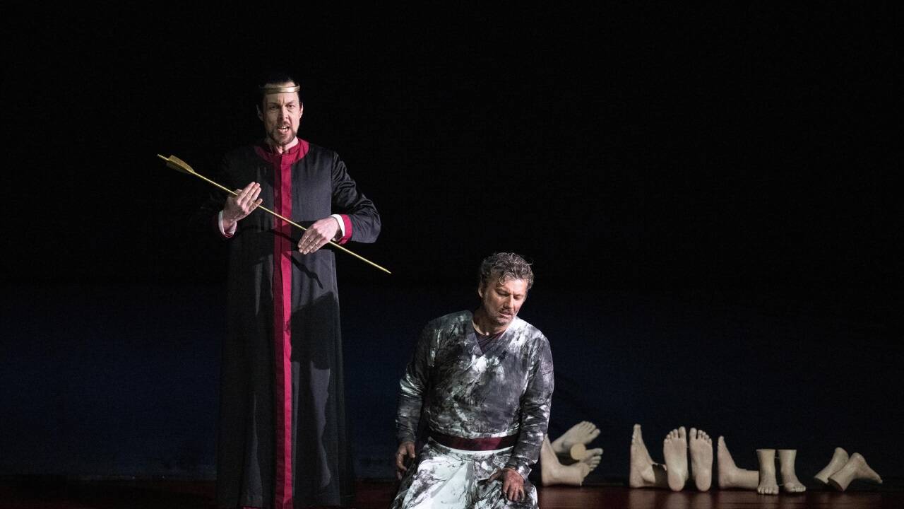 Georg Zeppenfeld als Landgraf, Jonas Kaufmann als Tannhäuser 