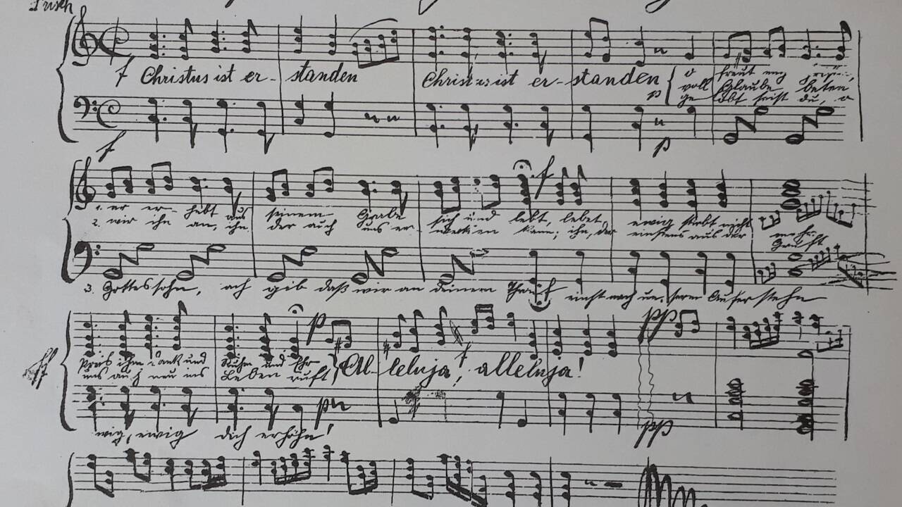 Zum Mitsingen: Autograph des Auferstehungsliedes. 