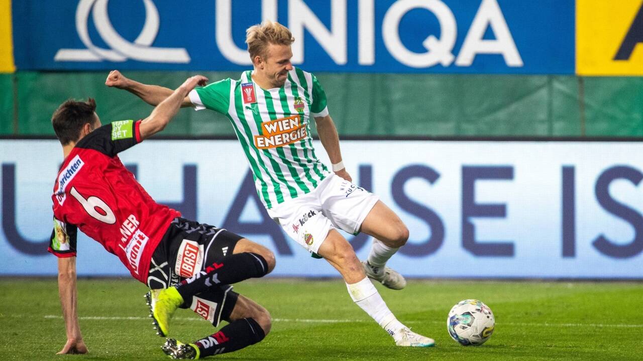 Marco Grüll (r.) könnte Rapid Wien im Sommer verlassen. Marco Grüll (r.) könnte Rapid Wien im Sommer verlassen.
