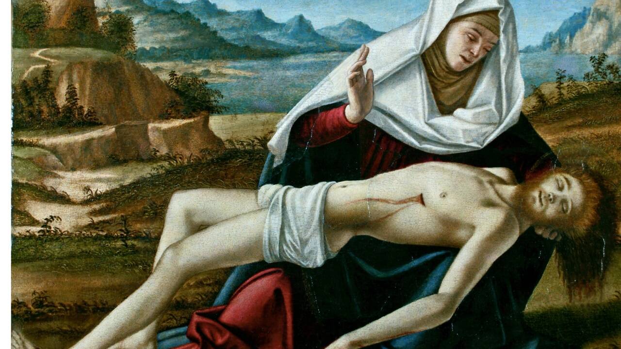 „Pietà“ von Vittore Carpaccio, um 1515.  „Pietà“ von Vittore Carpaccio, um 1515.