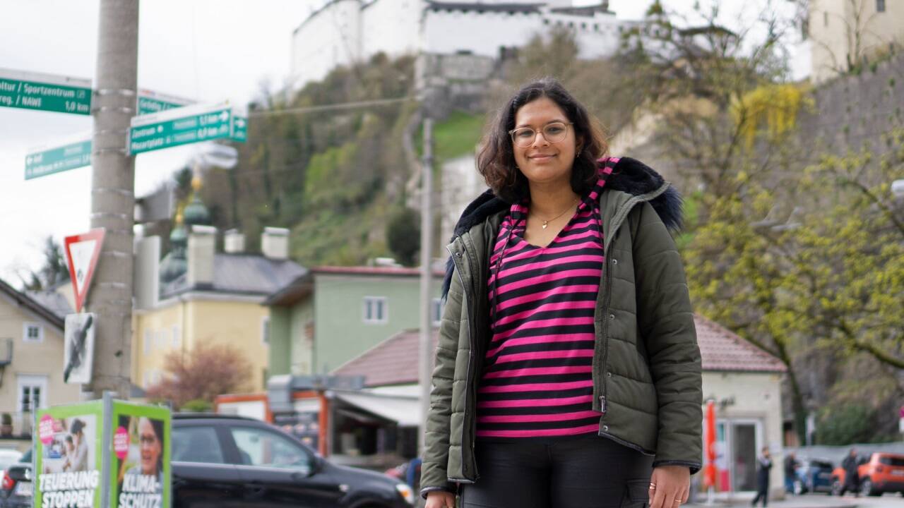 Was fehlt in Salzburg? Pritha, 17 Jahre: „Ich wünsche mir mehr Offenheit von der Politik.“ 