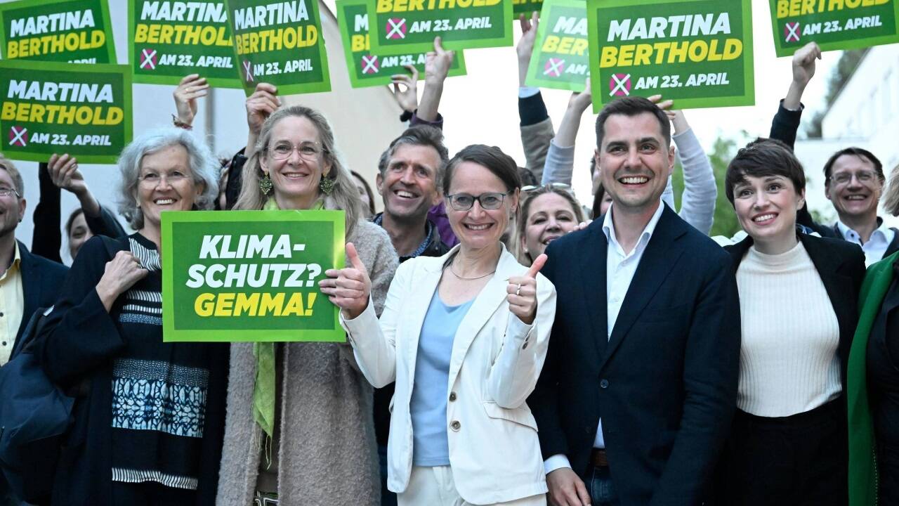 Martina Berthold und die Grünen – trotz Minus gut gelaunt.  