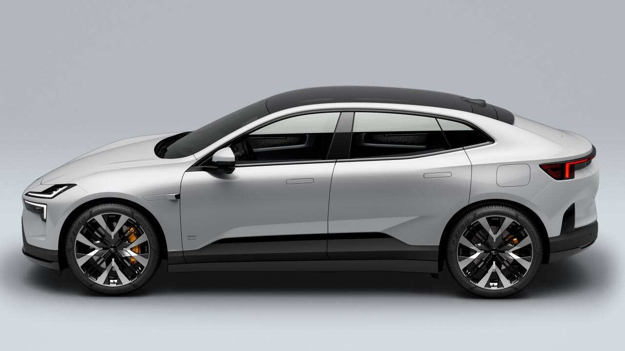 Supersportliche Silhouette, viel Platz im Innenraum: Der Polestar 4 soll ab Anfang 2024 die Modellpalette der schwedischen Marke ergänzen. 