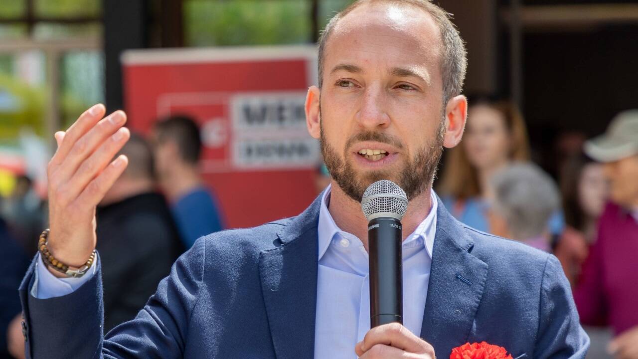 David Egger beim SPÖ-Fest am 1. Mai.  
