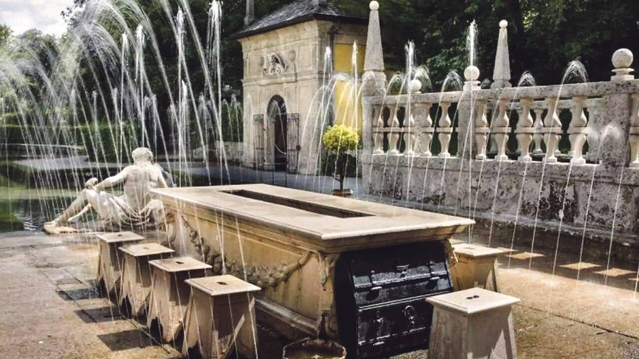 Fürstentisch der Hellbrunner Wasserspiele 