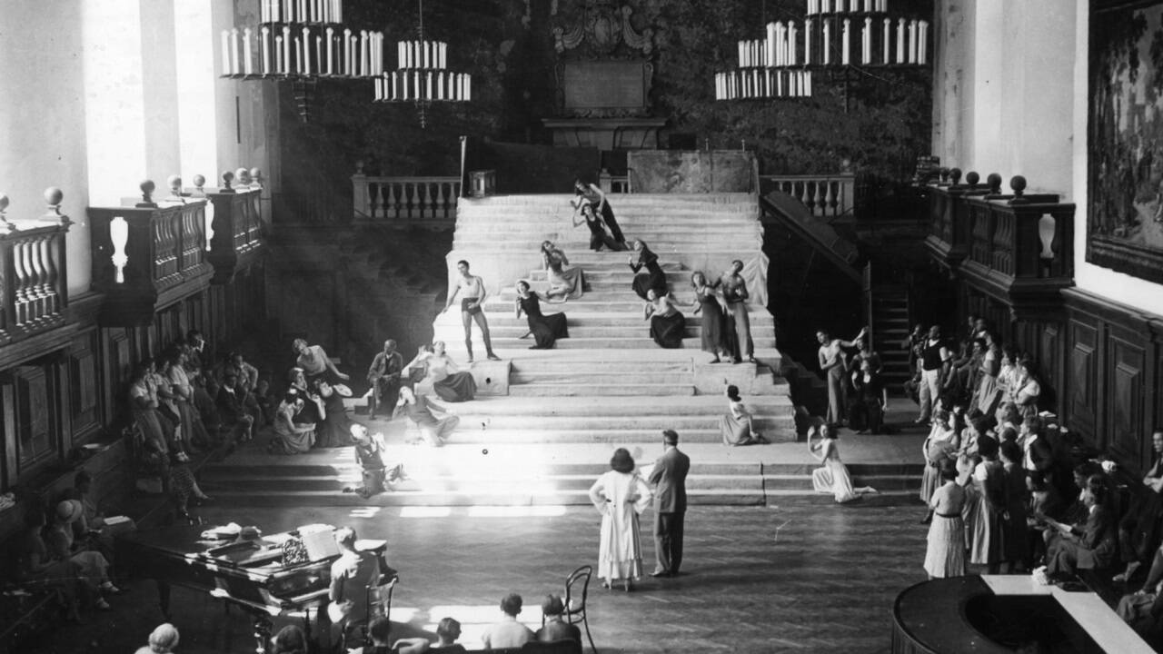Probe zu „Orfeo ed Euridice“, mit Karl Böhm und Margarete Wallmann, Salzburger Festspiele 1931.  Probe zu „Orfeo ed Euridice“, mit Karl Böhm und Margarete Wallmann, Salzburger Festspiele 1931.