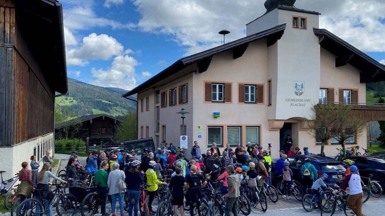 Die Protestradfahrt am Samstag. 