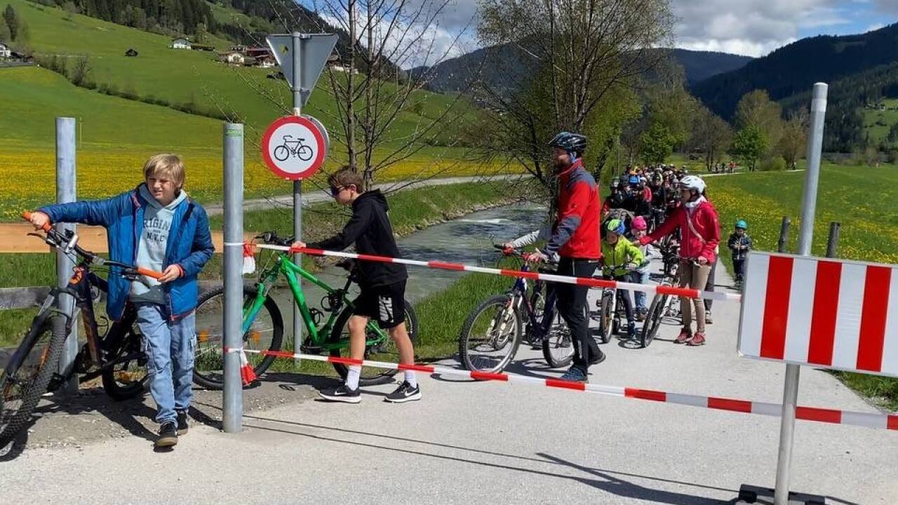 Die Protestradfahrt am Samstag. 