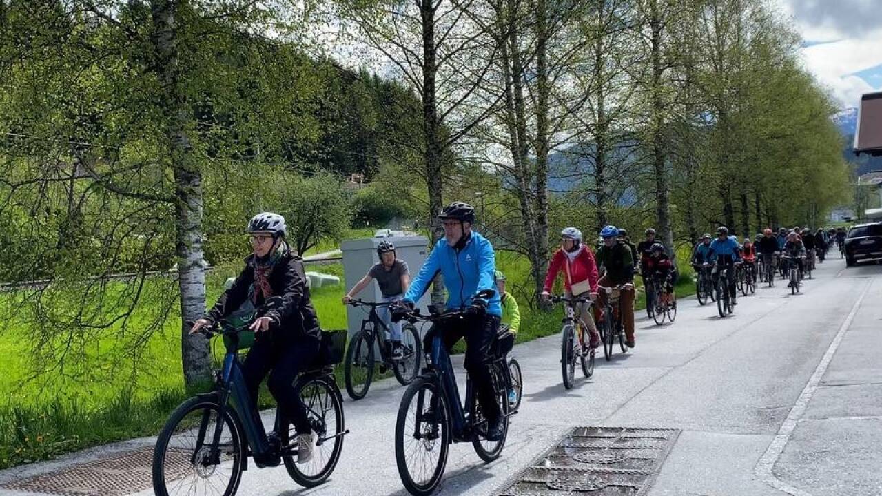 Die Protestradfahrt am Samstag. 