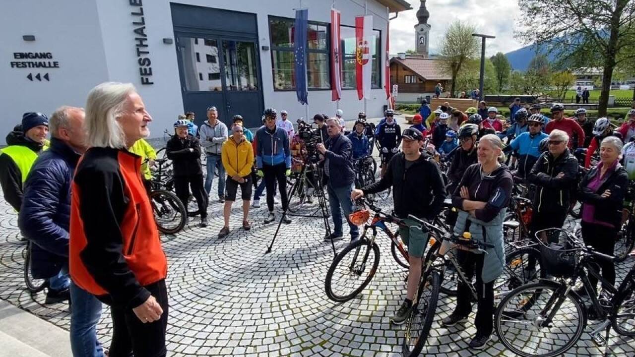Die Protestradfahrt am Samstag. 