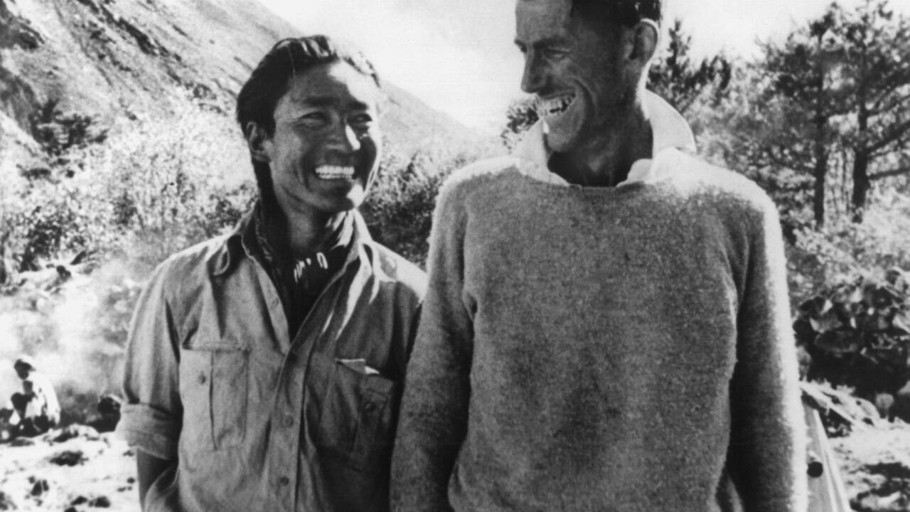 Erstbesteiger Tenzing Norgay und Edmund Hillary. 