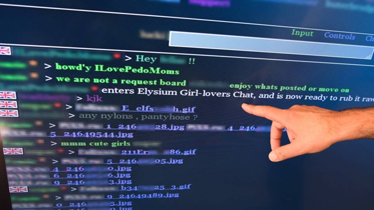 Fund von sexuellem Missbrauch Minderjähriger im Darknet. 