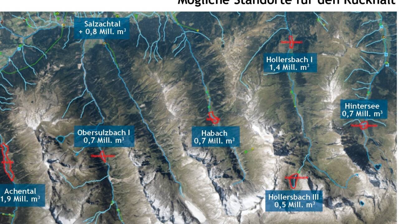 Die derzeit geplanten Schutzmaßnahmen in den Tauerntälern.  Die derzeit geplanten Schutzmaßnahmen in den Tauerntälern.