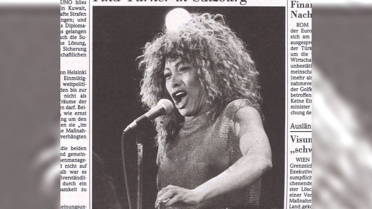 Tina Turner trat am 9. September 1990 auf dem Residenzplatz auf. 