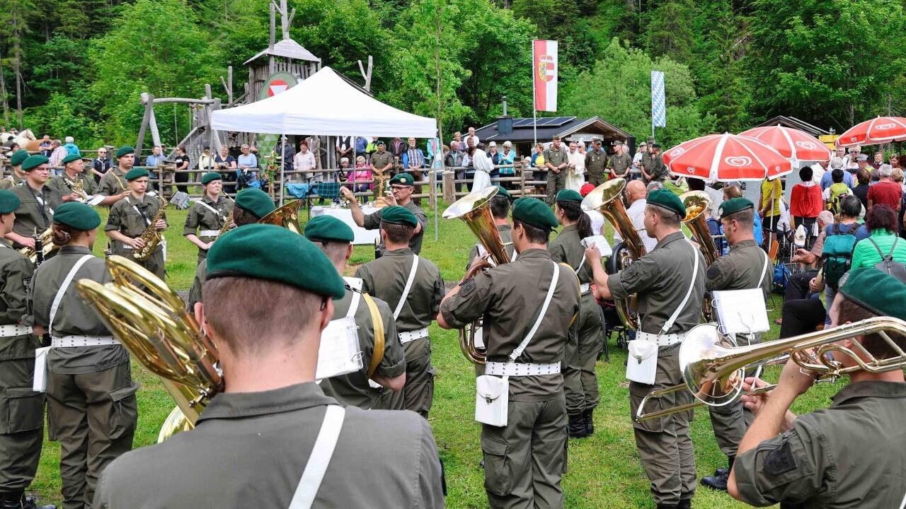 Die Militärmusik Salzburg umrahmte den Festakt musikalisch.  
