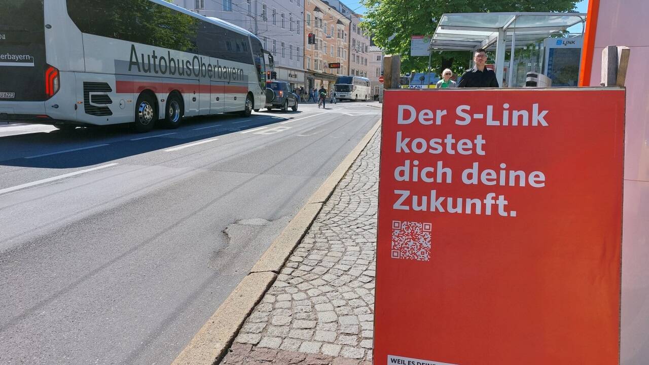 SPÖ-Kampagne gegen den S-Link in der Stadt Salzburg. 
