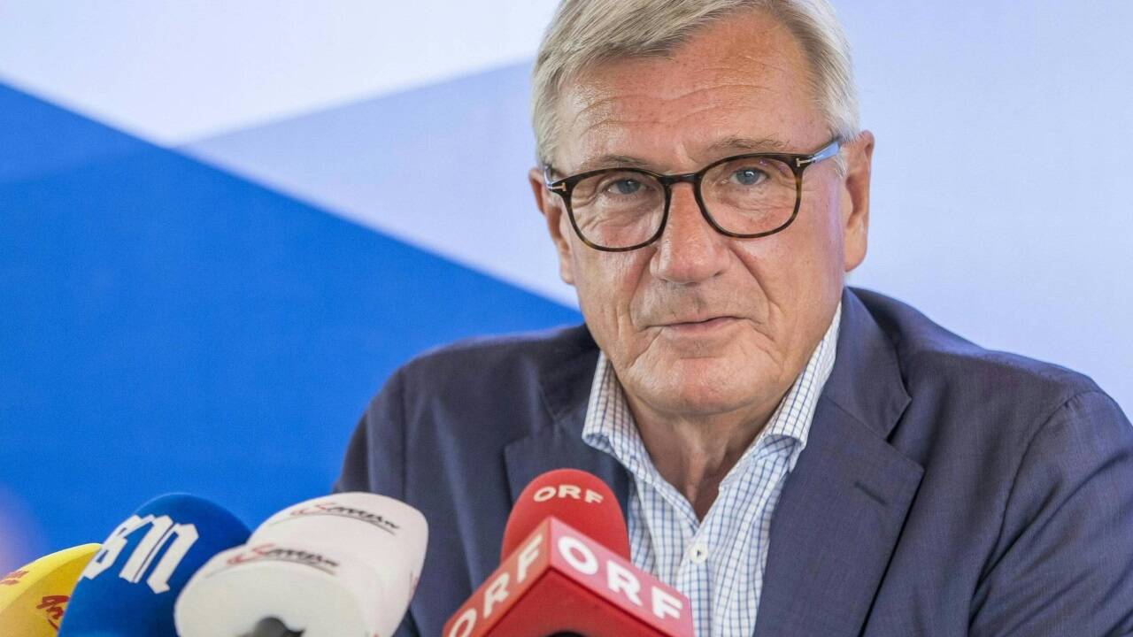 Harald Preuner im Rahmen eines Pressegesprächs am Freitag, 14. Juli 2023, in Salzburg. 