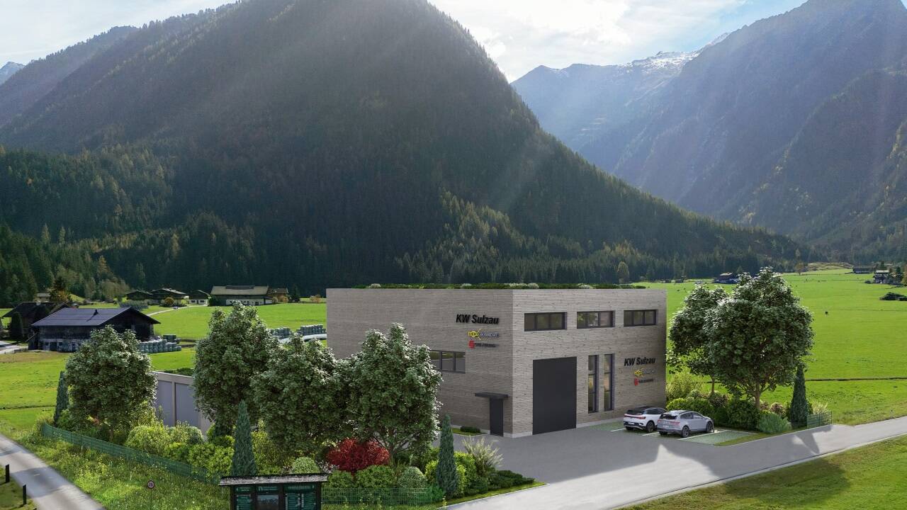 So soll das Kraftwerk aussehen, wenn es fertig ist (Rendering der Salzburg AG).  